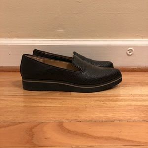 Black pointy toe loafers